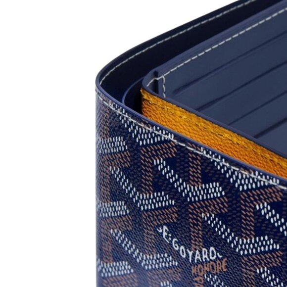 Goyard Victoire Bi-Fold Wallet in Navy Blue Leather - Picture 9 of 10